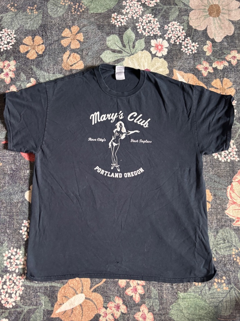Vintage Mary's Club Portland Oregon Black Graphic Tee